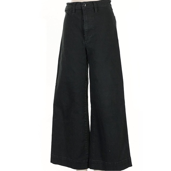 Madewell Emmett Black Wide Leg Crop Pants Size 27 Tall - Picture 2 of 9